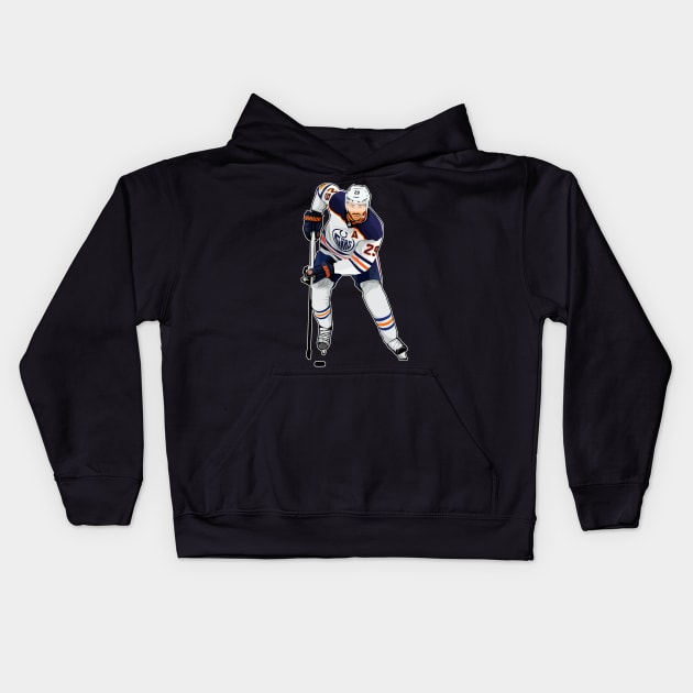 Leon Draisaitl #29 Skates The Puck Kids Hoodie by RunAndGow